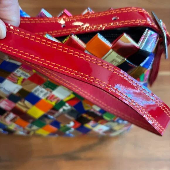 Nahui Ollin Handcrafted Sustainable Recycled Tutti Fruitti Shoulder Bag - Picture 9 of 12